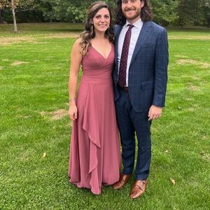 Azazie brand Kori bridesmaid dress size A4 in desert rose